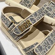 Dior Dioract Sandal Chambray Blue Jacquard with Ecru Dior Oblique Raffia - 6
