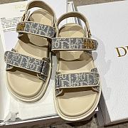 Dior Dioract Sandal Chambray Blue Jacquard with Ecru Dior Oblique Raffia - 2