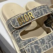 	 Dior Dioract Slides Chambray Blue Jacquard with Ecru Dior Oblique Raffia - 5