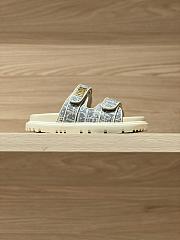 	 Dior Dioract Slides Chambray Blue Jacquard with Ecru Dior Oblique Raffia - 2