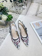 Dior J'Adior Slingback Pump Multicolor Cotton Embroidered - 6
