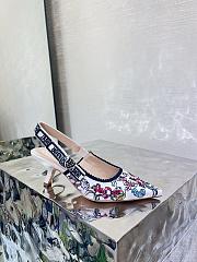 Dior J'Adior Slingback Pump Multicolor Cotton Embroidered - 2
