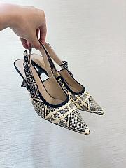 Dior J'Adior Slingback Pump Natural and Black Cannage Raffia - 5
