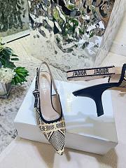 Dior J'Adior Slingback Pump Natural and Black Cannage Raffia - 4
