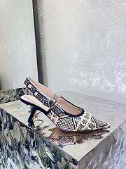 Dior J'Adior Slingback Pump Natural and Black Cannage Raffia - 2
