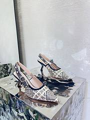 Dior J'Adior Slingback Pump Natural and Black Cannage Raffia - 3