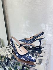 	 Dior J'Adior Slingback Pump Multicolor Cotton Embroidered Flower - 1
