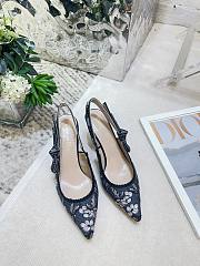 	 Dior J'Adior Slingback Pump Multicolor Cotton Embroidered Flower - 4