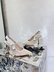 Dior Or J'Adior Slingback Pump Gold Cotton Embroidered with Metallic Thread - 1
