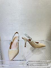 Dior Or J'Adior Slingback Pump Gold Cotton Embroidered with Metallic Thread - 5