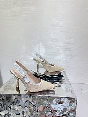 Dior Or J'Adior Slingback Pump Gold Cotton Embroidered with Metallic Thread - 4