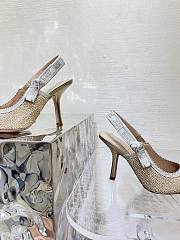 Dior Or J'Adior Slingback Pump Gold Cotton Embroidered with Metallic Thread - 3