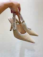 Dior Or J'Adior Slingback Pump Gold Cotton Embroidered with Metallic Thread - 2