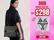 Dior Medium Book Tote Leather Strap Bag - 1