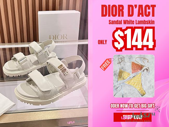 Dior Dioract Sandal White Lambskin - 1