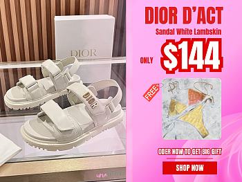 Dior Dioract Sandal White Lambskin