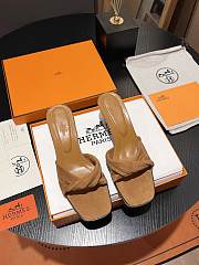 Hermes Brown Suede Sandals  - 1