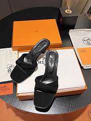 	 Hermes Black Suede Sandals - 6