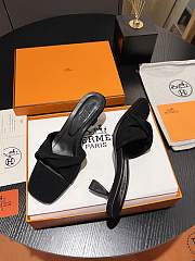 	 Hermes Black Suede Sandals - 4