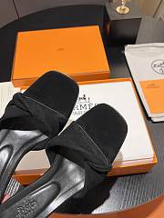 	 Hermes Black Suede Sandals - 2
