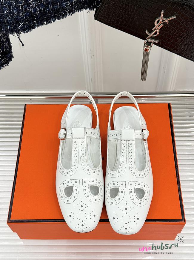 	 Hermes Kim slingback White - 1
