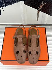 	 Hermes Kim slingback Brown - 1