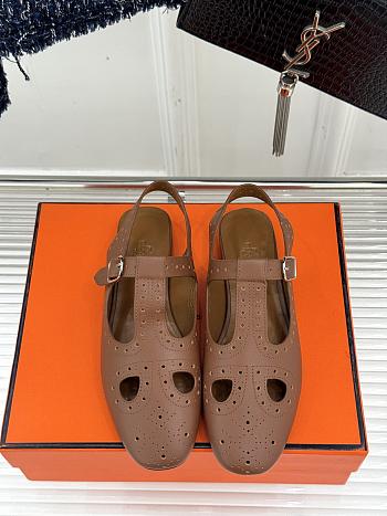 	 Hermes Kim slingback Brown