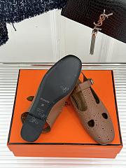 	 Hermes Kim slingback Brown - 4
