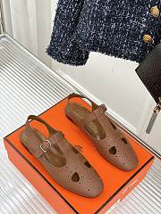 	 Hermes Kim slingback Brown - 5