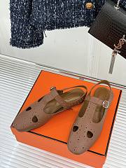 	 Hermes Kim slingback Brown - 2