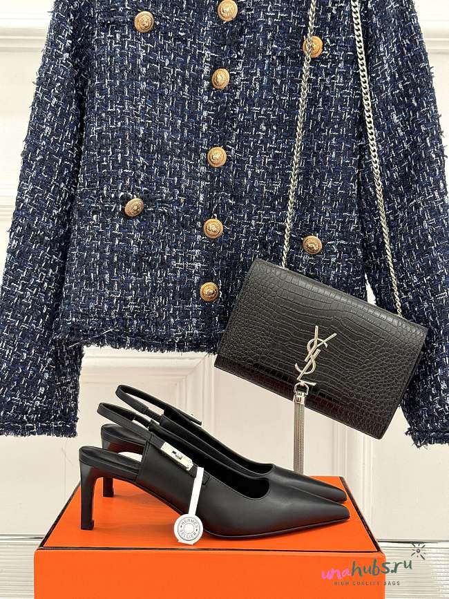 Hermes Lover Pump In Black  8cm - 1