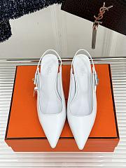 	 Hermes Lover Pump In White 8cm - 5