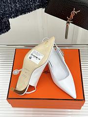 	 Hermes Lover Pump In White 8cm - 4