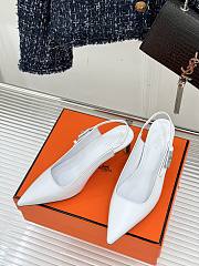 	 Hermes Lover Pump In White 8cm - 3