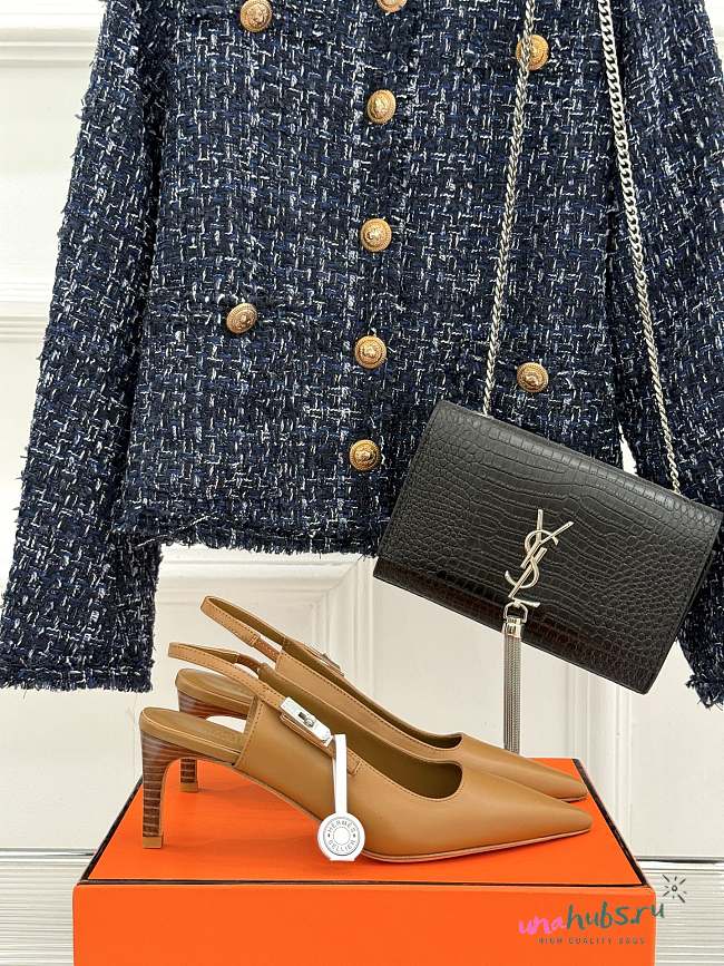 	 Hermes Lover Pump In Brown 8cm - 1