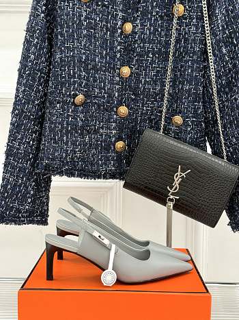 	 Hermes Lover Pump In Grey 8cm