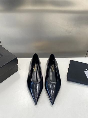 YSL Black Pointed Toe Ballet Shoes