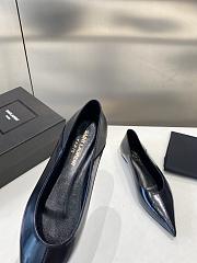 YSL Black Pointed Toe Ballet Shoes - 5