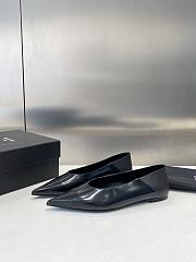 YSL Black Pointed Toe Ballet Shoes - 3