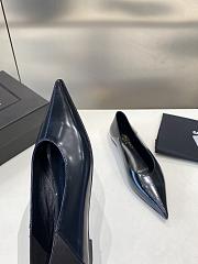 YSL Black Pointed Toe Ballet Shoes - 2