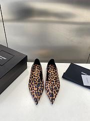 YSL Leopard Pointed Toe Ballet Shoes - 1
