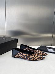 YSL Leopard Pointed Toe Ballet Shoes - 6