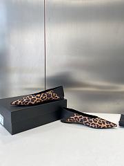 YSL Leopard Pointed Toe Ballet Shoes - 3