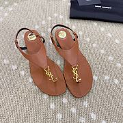 	 YSL CASSANDRA sandals in brown smooth leather - 1