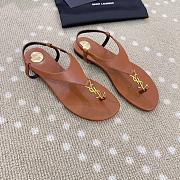 	 YSL CASSANDRA sandals in brown smooth leather - 6