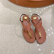 	 YSL CASSANDRA sandals in brown smooth leather - 5