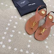 	 YSL CASSANDRA sandals in brown smooth leather - 4