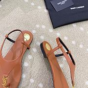 	 YSL CASSANDRA sandals in brown smooth leather - 3