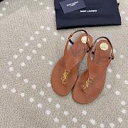 	 YSL CASSANDRA sandals in brown smooth leather - 2