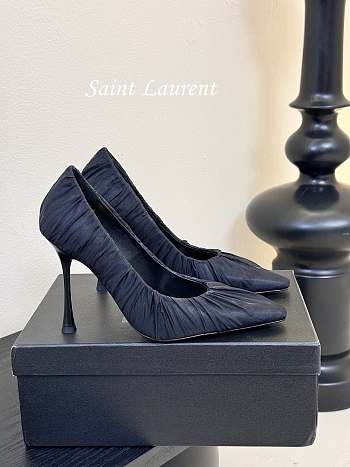 YSL Emmanuelle ruched tulle pumps
